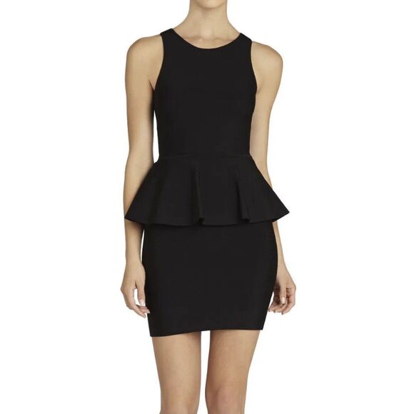 BCBG MaxAzria Francis Bandage Ruffle Dress Black Size M - Picture 1 of 12